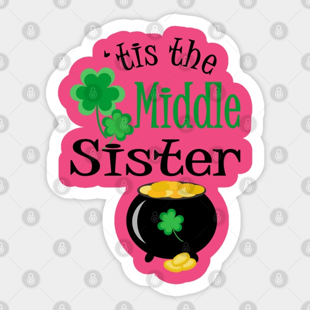 'Tis The Middle Sister, St. Patrick's Day Sticker by PeppermintClover